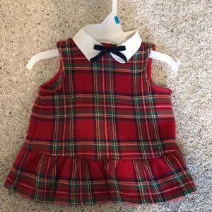 Plaid top with Peter Pan collar.